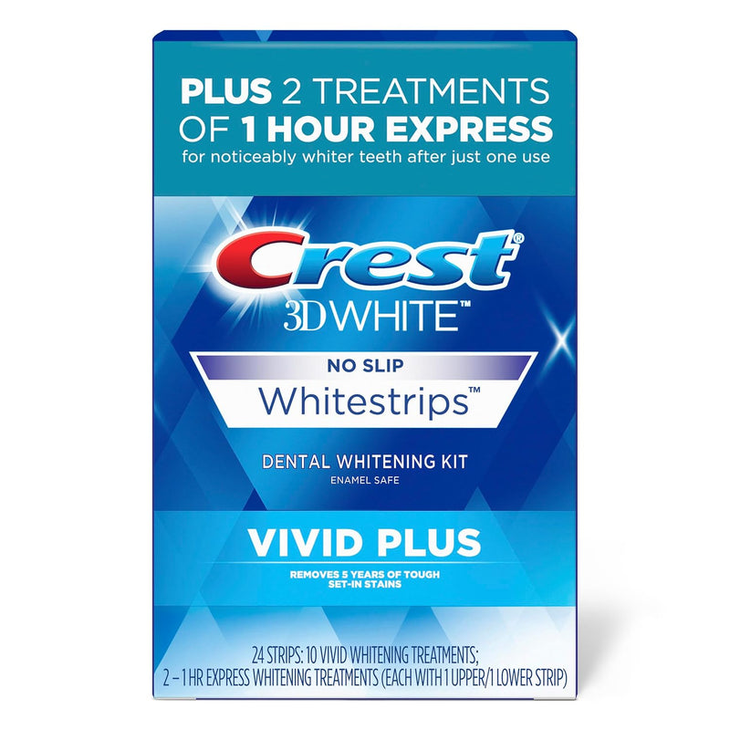 Crest 3D Whitestrips, Vivid Plus, Teeth Whitening Strip Kit,