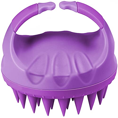 Soft Silicone Shampoo Brush Head Tourmaline Contained> (Blue)