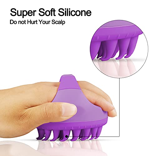 Soft Silicone Shampoo Brush Head Tourmaline Contained> (Blue)