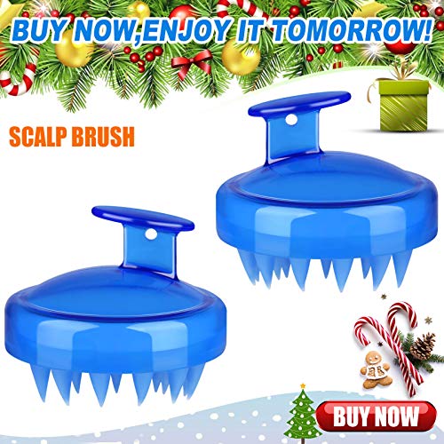 Soft Silicone Shampoo Brush Head Tourmaline Contained> (Blue)