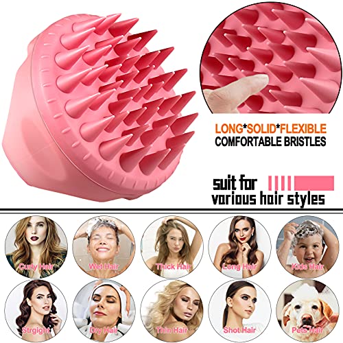 Soft Silicone Shampoo Brush Head Tourmaline Contained> (Blue)