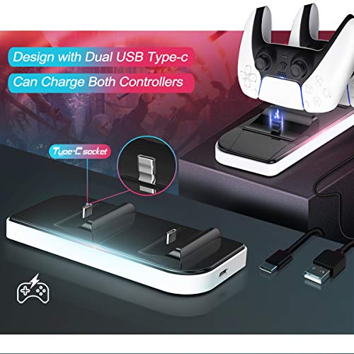 PS5 Controller Charger, Dual USB Charging Dock Stand