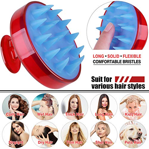 Soft Silicone Shampoo Brush Head Tourmaline Contained> (Blue)