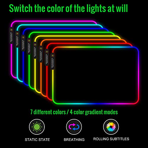 RGB Gaming Mouse Pad with 11 RGB Light up Modes