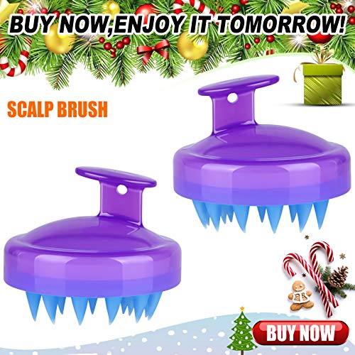 Soft Silicone Shampoo Brush Head Tourmaline Contained> (Blue)