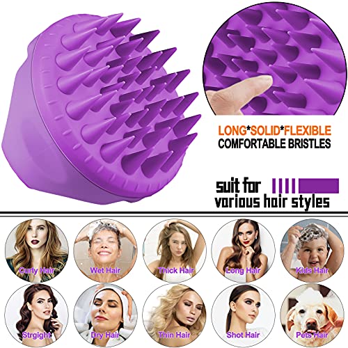 Soft Silicone Shampoo Brush Head Tourmaline Contained> (Blue)