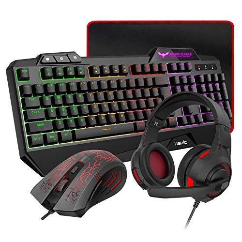 Gaming Keyboard Mouse Headset & Mouse Pad Kit