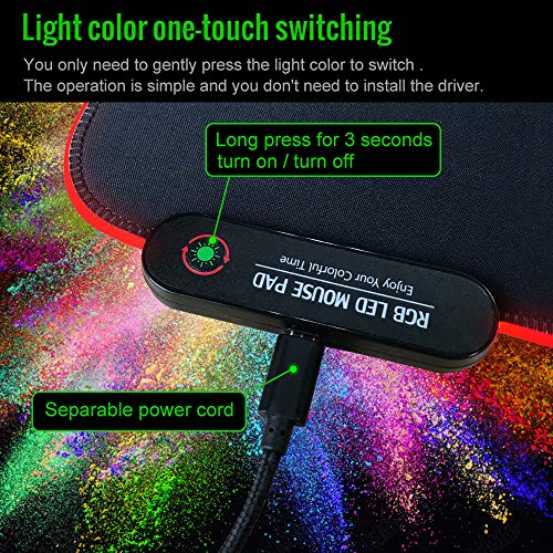 RGB Gaming Mouse Pad with 11 RGB Light up Modes